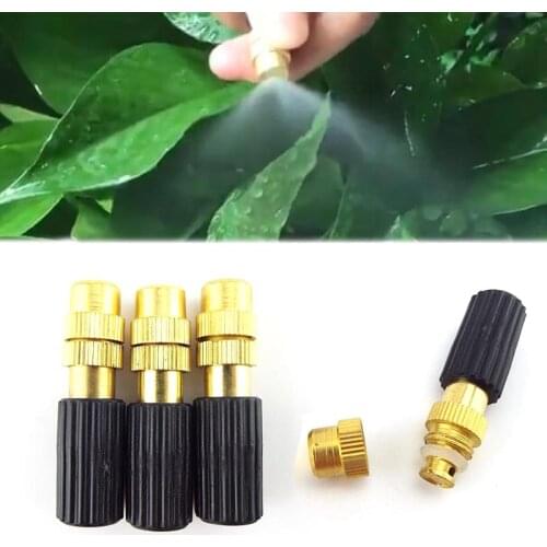 5x Gardening plant Misting cooling system Brass mist fog copper Nozzle Spray Sprinkler Watering Garden planter Tools supplies