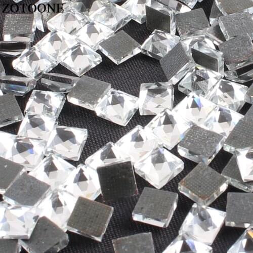 6*6CM HotFix Flatback Square Crystals Rhinestones Glass Stones Nail Rhinestone Iron on Strass Beads for DIY Clothes E