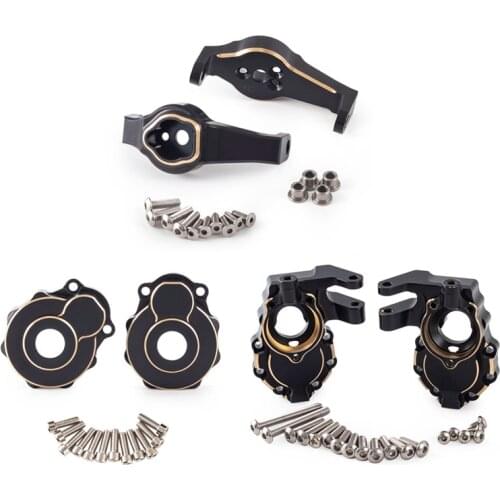 6Pcs Brass Portal Drive Axle Housing Steering Knuckle Caster Block Set for RC Crawler Traxxas TRX4 TRX6 Upgrade Parts