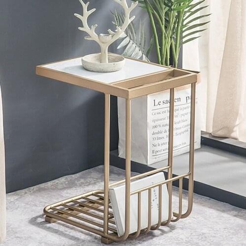BJ2032650 Multipurpose Marble Creative Design Side Table Simple Coffee Table With Storage Space Small Movable Sofa Corner Table