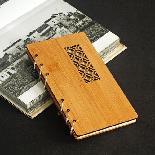 Hand ledger wooden A6 Chinese style antique loose-leaf notebook