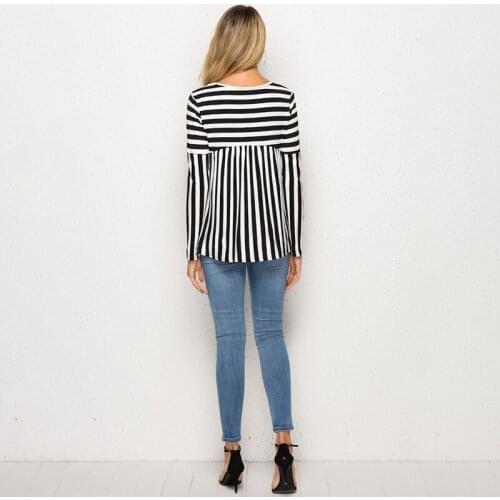 Women Fashion Blouses Spring Summer Loose Stripe Split Long Sleeve Blouses Ladies Elegant Blusas Mujer De Moda 2021 Feminina