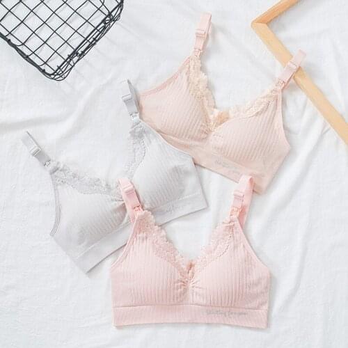 Soft Cotton Maternity Nursing Bra Pregnancy Breastfeeding Bras for Women Pregnant Sleeping Lingerie Feeding Bra Underwear