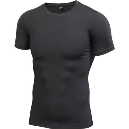 New Summer Men Compression Basketball Running Tops Short Sleeve Sports Tight T Shirts Fast Drying Fitness GYM Base Layer Tops