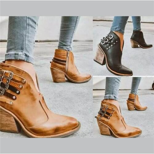 GOMYIE Women's Wedge Ankle Boots