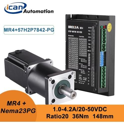 ICAN Planetary Gearbox Step-motor Ratio20 36Nm Cnc Kit Two-phase Driver For Nema23 Stepper Motor