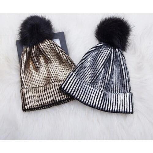 KLV Women's Hats With Pompoms China