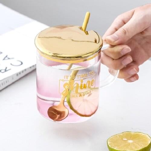 Change Colour Cartoon Milk Mugs with Spoon & Cover Creativity Glass Mug Student Drinking Cup Starry Sky Thermos Coffee Mugs