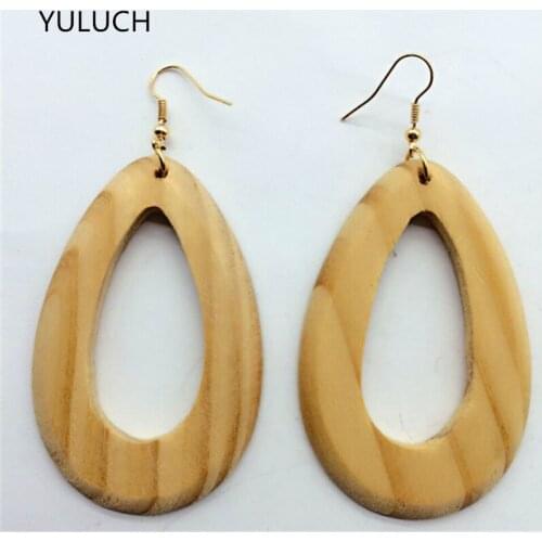 Bear design wood jewelry earring personality hollow latest african wood earrings jewelry pair 2016 good quality new design