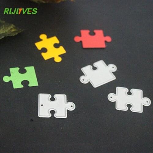 RLJLIVES 3Pcs Metal Cutting Dies Geometric Puzzle Scrapbook Card Album Paper Craft Decorative Embossing Cutter