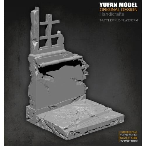 Yufan Model Original 1/35 Resin Soldier Broken Wall Platform Resin Figure Model Unmounted And Uncolored Yfww-1993