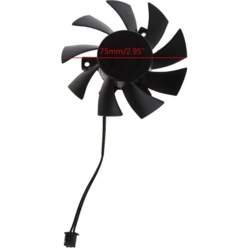 T128015SH 75MM 2Pin DC 12V 0.32AMP Cooling Fan For EVGA GTX 650 650Ti GTS 450