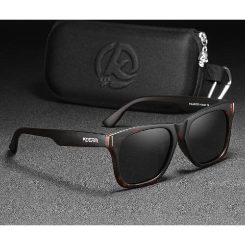 KDEAM Stylish Classic Unisex Square Polarized Sunglasses Fashion Plastic Rectangle Mirror Cool Shades Outdoor Glasses With Box