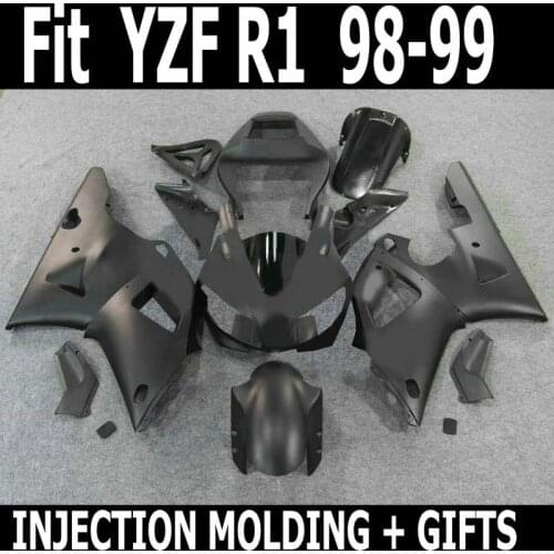 Customize Free 100% Fit Injection Motorcycle Part For YAMAHA Blue Black R1 98 99 Fairing Kit YZF R1 1998 1999 Body Fairinge