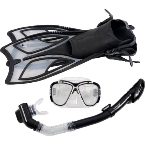 Adult diving goggles swimming goggles set with snorkel for men and women underwater scuba adjustable snorkeling mask diving fins