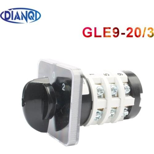 DIANQI changeover switch gle9-20/3 20A 660v universal combination switch 3 position 3 knots