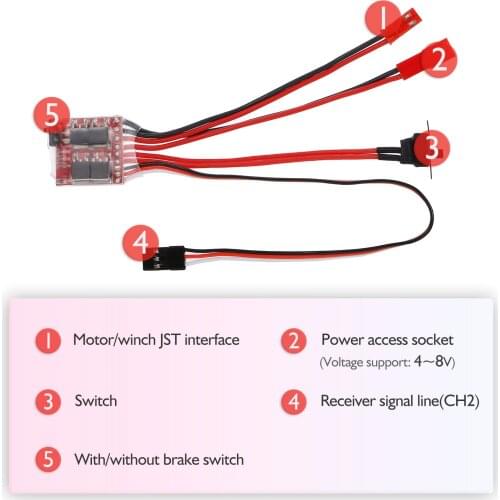 RC Car 30A ESC Forward Reverse Brush Brake Dual Way ESC Motor Speed Controller for 130 180 260 Motor 1/16 1/18 /24 Car Boat Tank