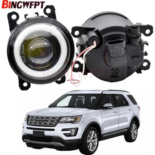 2pcs LED Fog Light Angel Eye DRL Daytime Running Light 12V For Ford Explorer Focus MK2/3 Fusion Fiesta Tourneo Transit 2001-2015