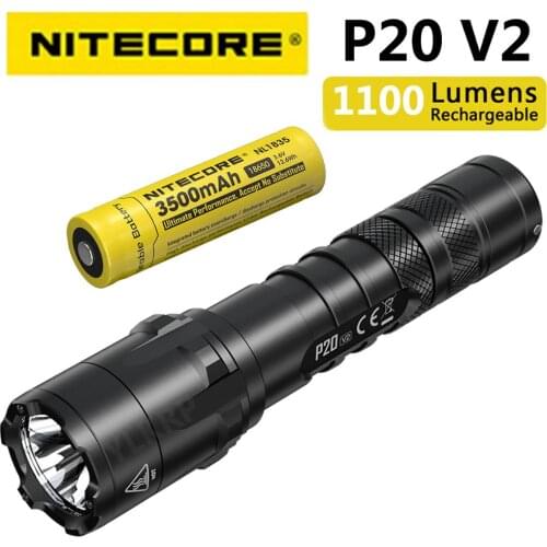 NITECORE P20 v2 1100 Lumen CREE XP-L2 V6 LED Law Enforcement Military Outdoor High Performance Tactical Flashlight
