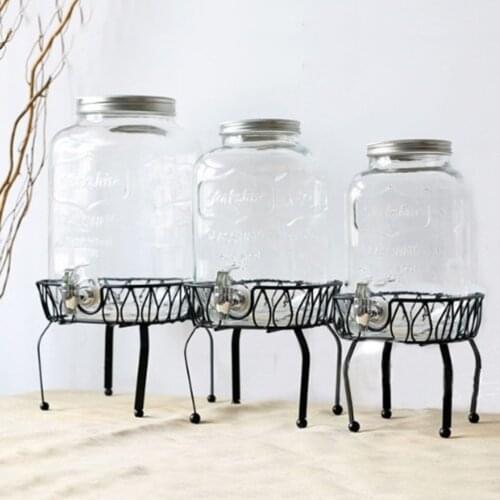 Vintage Metal Storage Organizer Round Stand Jars Drinks Beverage Options Dispenser for Party Bar Pub Celebration
