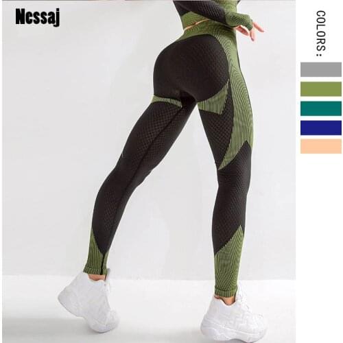 Nessaj High Quality Fitness Seamless Leggings Women Spandex 15% Gym Training Trousers Sport Breathable High Waist Leggings