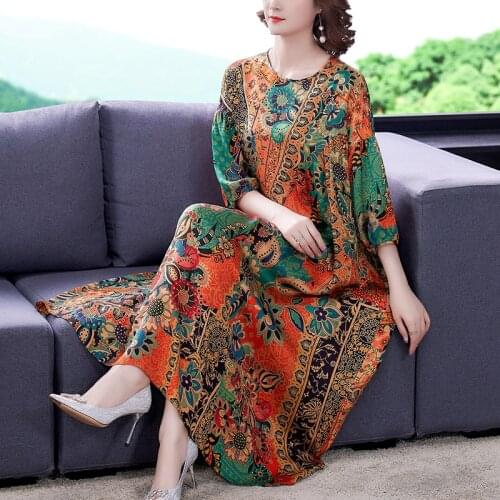 Women New 2021 Summer Vintage 4XL Fashion Dress Ladies Casual Slim Floral Print Vestidos Female Short Sleeve Midi Dresses