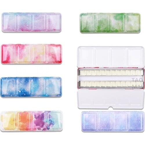 26 grid solid watercolor tin box color box watercolor acrylic paint tank box palette portable storage box art painting supplies