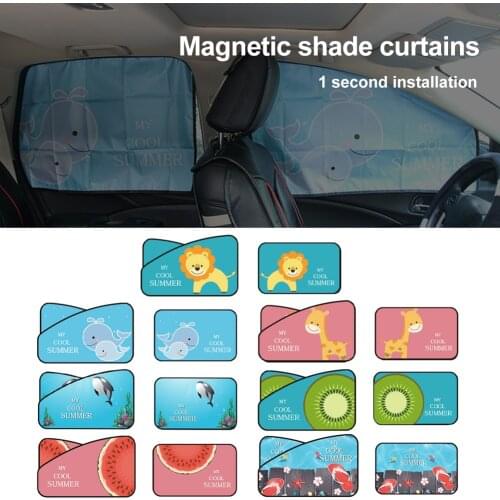 1Pc Car Cartoon Window Sunshade Cartoon Front Rear Side Window Visor Cover Magnetic UV Protection Sun Shade For Children