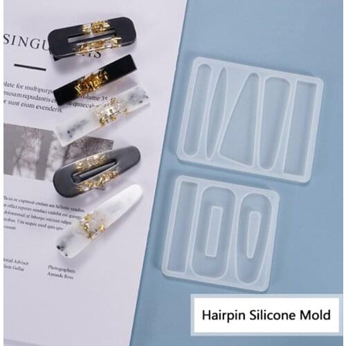 1×Silicone Casting Women Girl Hair Pin Mold UV Resin DIY Molds Handcraft Tool
