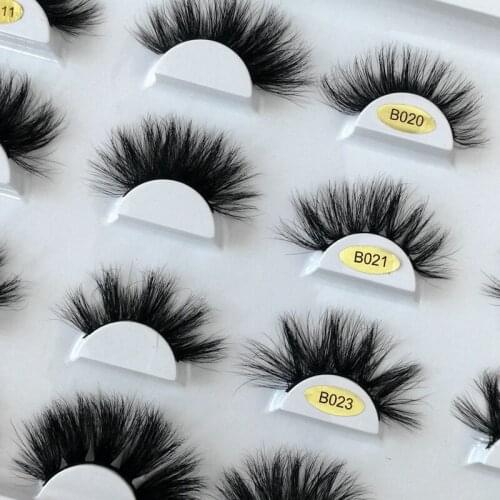 100% Mink Eyelash 15-25mm Cruelty Free Lashes Fluffy Mink Strip Eyelashes Dramatic Mink Eyelash Custom Lash Packaging