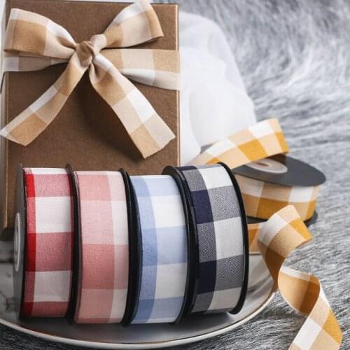 100 yards 10/16/25/40 mm Lattice Plaid Ribbons Bow Ribbon Gift Wrapping Polyester Ribbon Handmade DIY Accessories