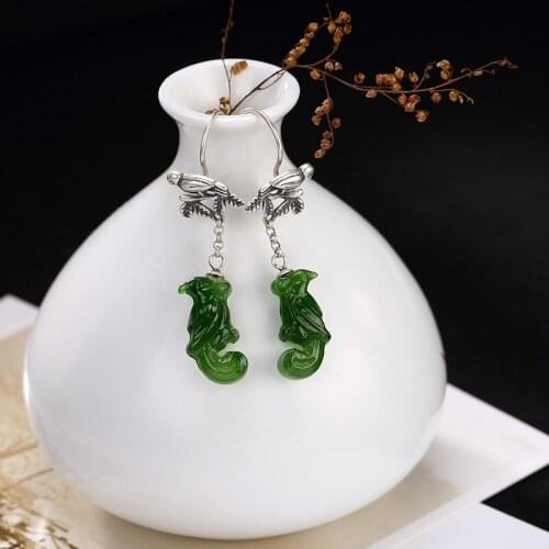 2018 Limited Promotion Jasper Anniversary Earings Fashion Jewelry One Deer S925 Pure Natural And Tian Biyu Magpie