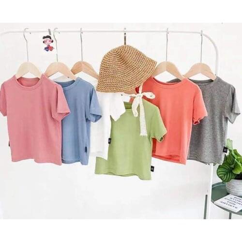 2021 Baby modal short sleeve shorts suit childrens summer thin pajamas for boys and girls cold home