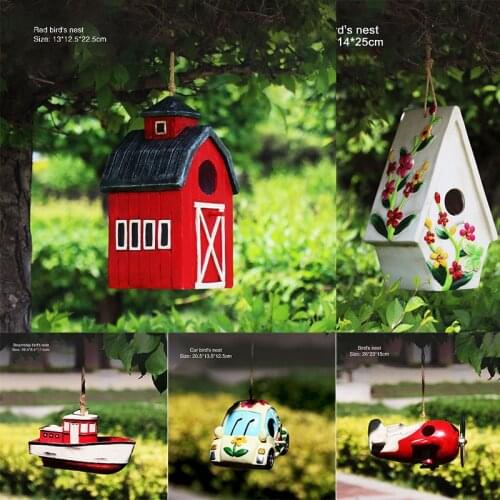 5kinds Resin Bird Nest Hanging Bird House Bird Cage Accessories Garden Small Animal Nest Outdoor Garden Decoration Birdhouse Box