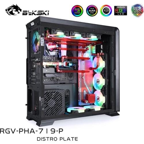 BYKSKI Acrylic Board Waterway Block Kit Solution for PHANTEKS 719LTG Computer Case for CPU/GPU Block Support DDC Pump Building