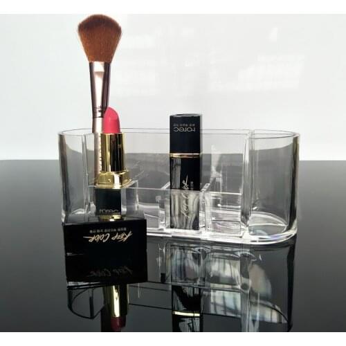 Acrylic Box Cosmetic Makeup Organizer Cotton Eyeliner Brush Jewelry Lipstick Storage