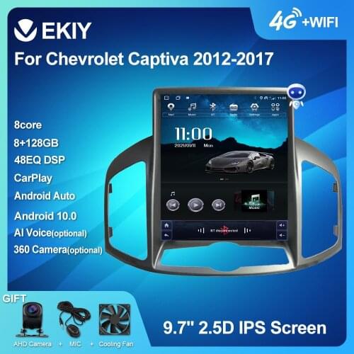 EKIY Android 10 Car Radio For Chevrolet Captiva 2012-2017 Multimedia Video Player Tesla Vetical Screen Navigation Stereo Carplay