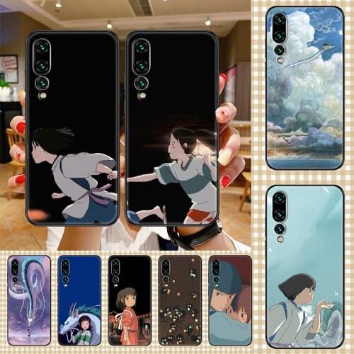 Anime Spirited Away Phone case For Huawei P Mate P10 P20 P30 P40 10 20 Smart Z Pro Lite 2019 black silicone hoesjes fashion