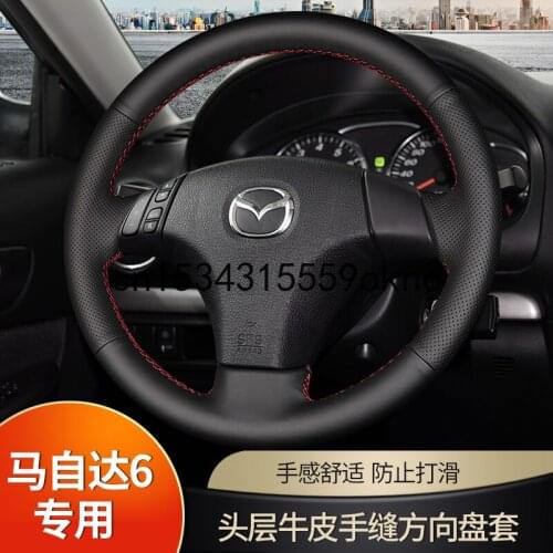 DIY Car Stitching Customized Steering Wheel Cover For Mazda 6 Mazda 3 2004-15 Car Accessories