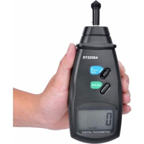 DT2235A Digital Contact Tachometer 0.5 to 19999RPM LCD Auto Range Electronic Speedometer RPM Meter Speed Measuring Instruments