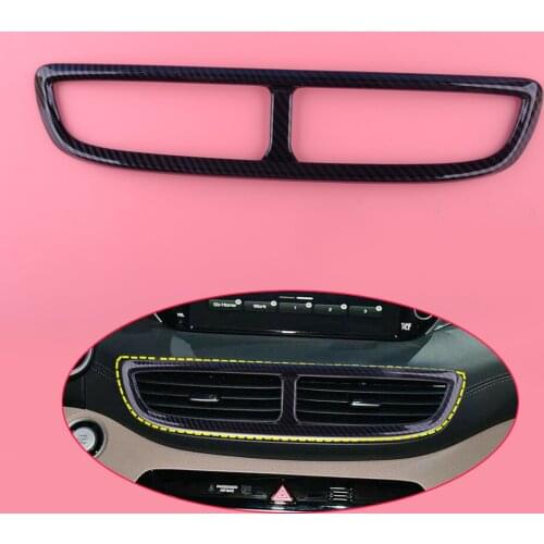 CITALL Carbon Fiber Style Middle Air Vent Outlet Cover Trim Fit For Hyundai Tucson 2019 2020 Styling