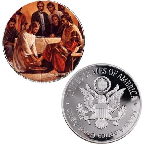 Decorative Souvenir Gifts Jesus Coin Collectible 999.9 Silver Plated Art Crafts for Home Decor and Collections