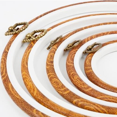 Wooden Plastic Frame Embroidery Hoop Ring Circle Round/Oval Loop For Cross Stitch Hand DIY Needle Craft Sewing Tools 8 Sizes