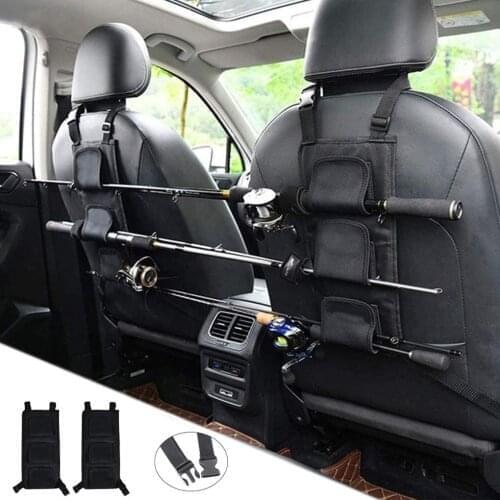 Fishing Rod Holder Adjustable Polyester Strap Combined Rod Bracket for SUV Van Vehicle/Ship Rear Seats Fishing Pole Storage Rack
