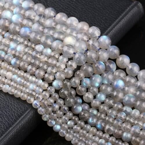 4 6 8 10mm Flash Labradorite Natural Stone Round String Beads Crystal For Jewelry Making Tribal Necklace Bracelet