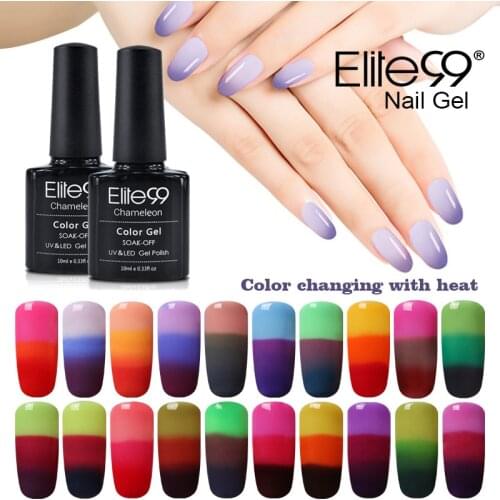 Elite99 10ml Gel Varnish Nail Gel Polish Chameleon Temperature Color Changing Nail Polish Thermal Color Change UV Gel Lacquer