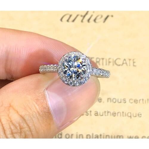 Dainty Zircon Engagement Promise Ring Luxury Female Small Round Stone Ring 100% Real 925 Sterling Silver Wedding Rings For Women