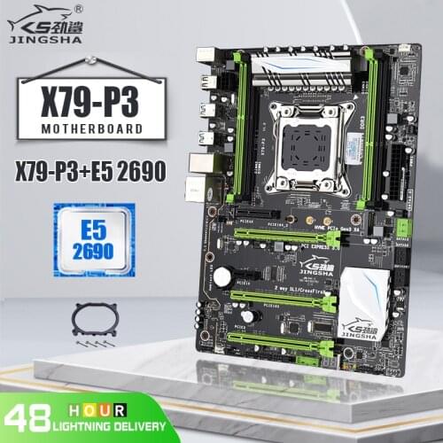 JINGSHA X79P3 LGA Motherboard Set Quad Channels with Xeon E5 2690 Support DDR3 Ecc Reg RAM