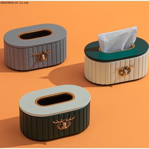Resin Tissue Box Household Living Room Table Decoration Pumping Box Nordic Modern Minimalist Home Decoration Napkin Storage Box