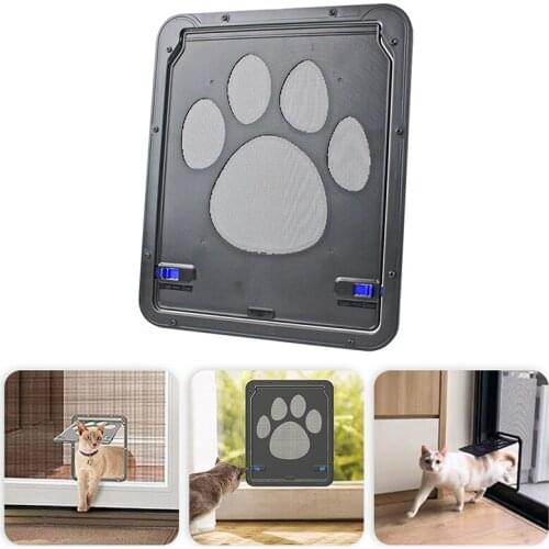 Pet Dog Cat Security Screen Locking Flaps Magnetic Door Automatic Dual Entry Screen Window Door